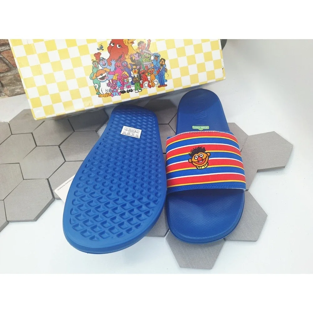 Vans x Sesame Street La Costa Slide Bert & Ernie Blue Stripes Sandals Men's 12